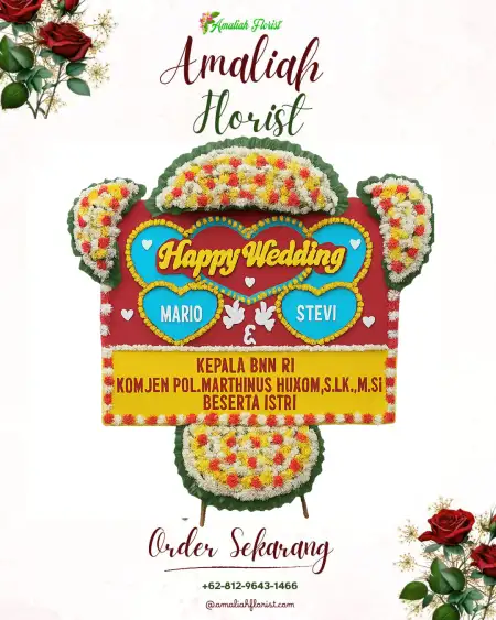 Papan Bunga Pernikahan Jono